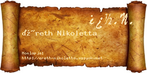 Éreth Nikoletta névjegykártya