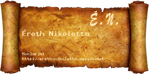 Éreth Nikoletta névjegykártya