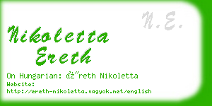 nikoletta ereth business card